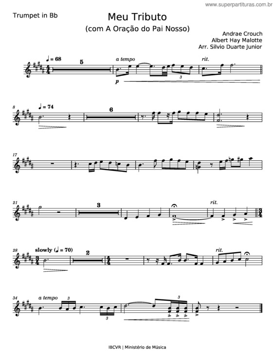 Partitura da música Meu Tributo – Andraé Crouch v.10