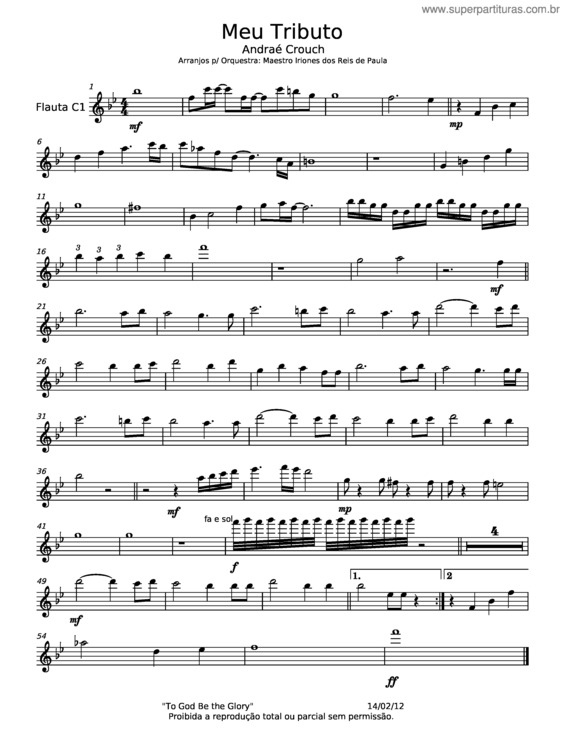 Partitura da música Meu Tributo – Andraé Crouch v.12