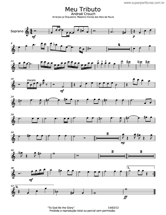 Partitura da música Meu Tributo – Andraé Crouch v.15
