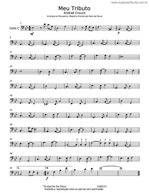 Partitura da música Meu Tributo – Andraé Crouch v.16