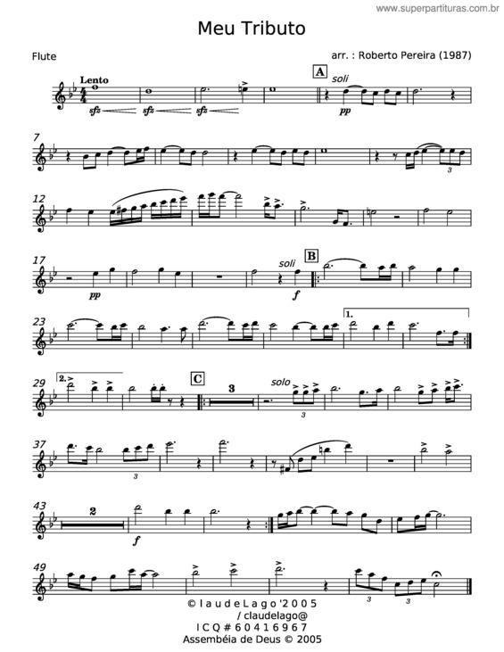 Partitura da música Meu Tributo – Andraé Crouch v.17