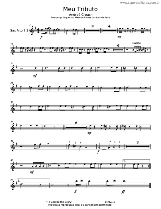Partitura da música Meu Tributo – Andraé Crouch v.7