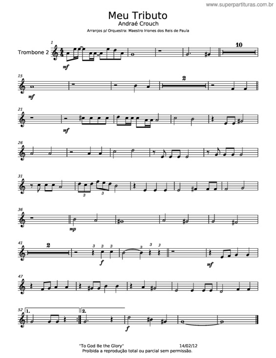 Partitura da música Meu Tributo – Andraé Crouch v.9
