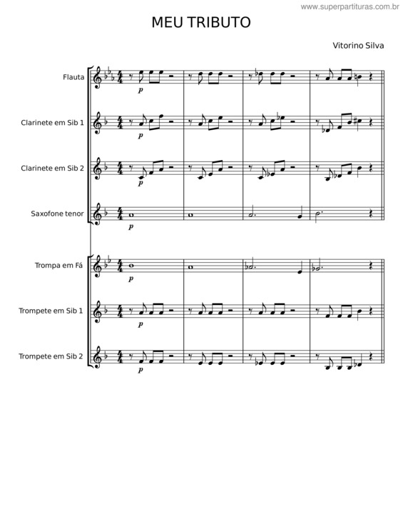 Partitura da música Meu Tributo – Vitorino Silva v.2