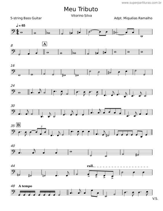 Partitura da música Meu Tributo – Vitorino Silva v.3