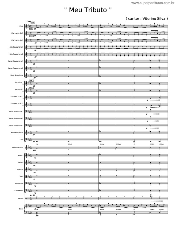 Partitura da música Meu Tributo – Vitorino Silva