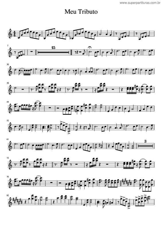 Partitura da música Meu Tributo Alto Saxofone