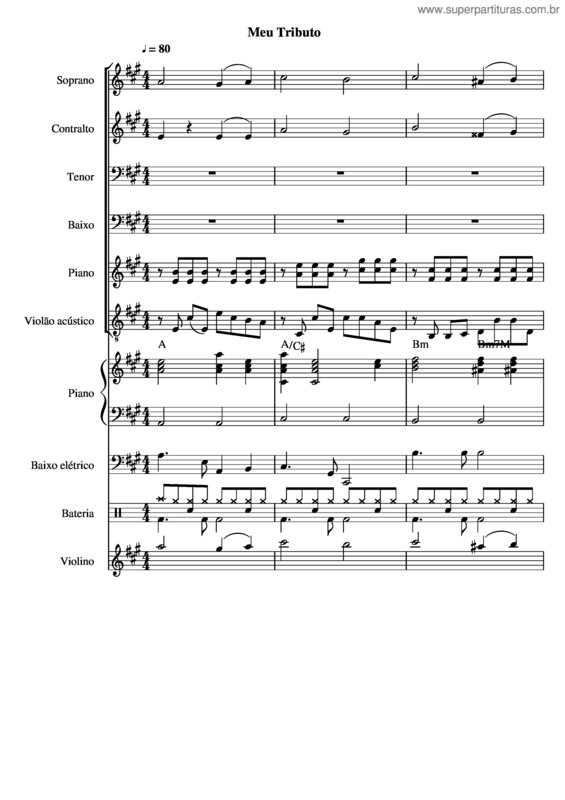 Partitura da música Meu Tributo Playback
