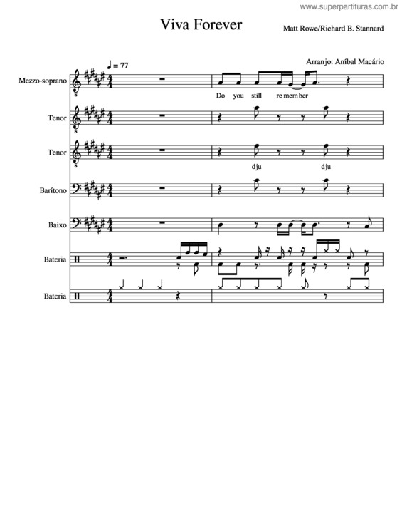 Partitura da música Meu Universo É Você – Roupa Nova Viva Forever Iii