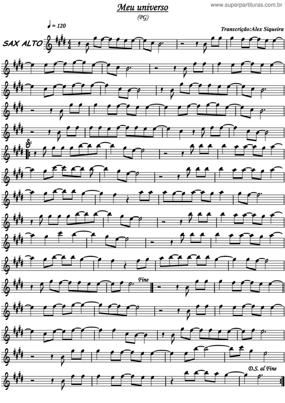 Partitura da música Meu Universo v.3