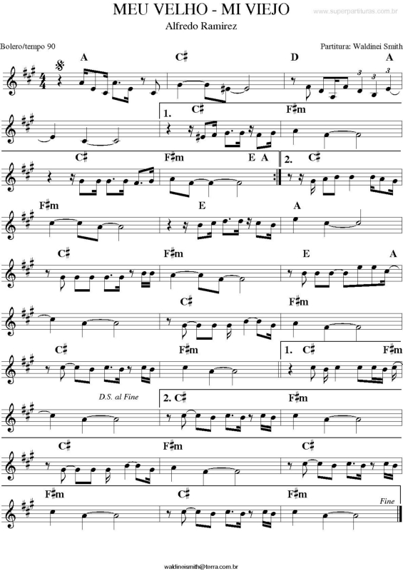 Partitura da música Meu Velho - Mi Viejo