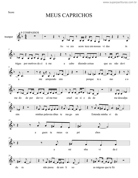 Partitura da música Meus Caprichos