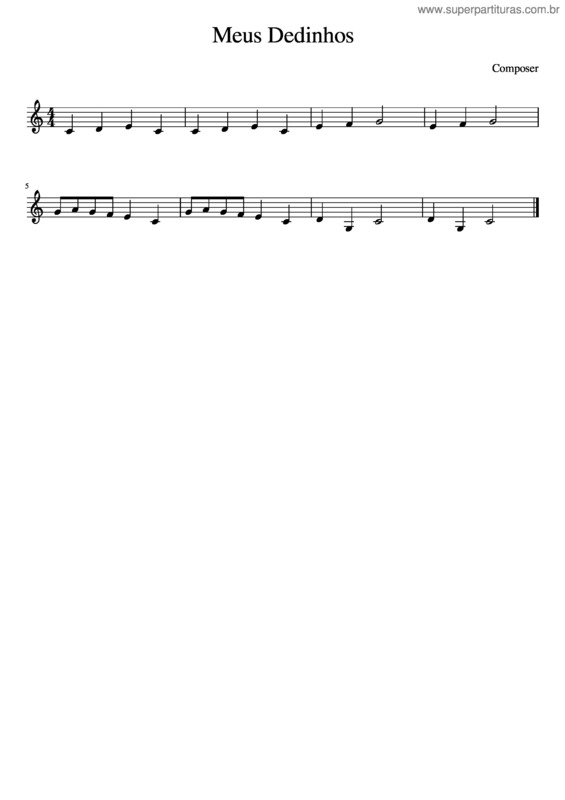 Partitura da música Meus Dedinhos