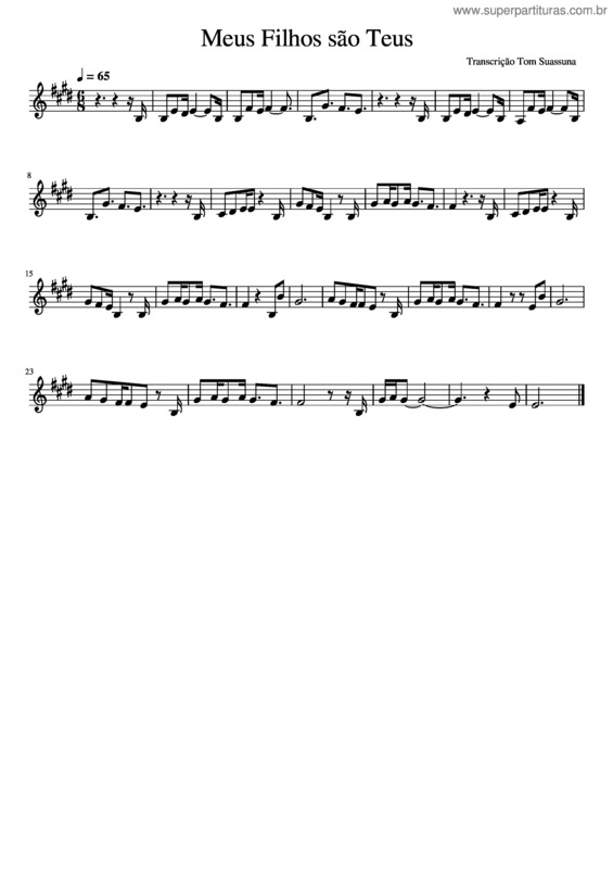 Partitura da música Meus Filhos São Teus