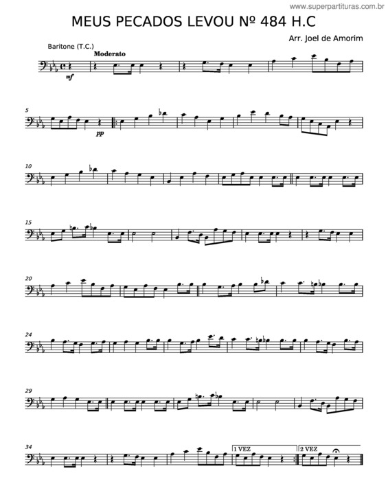 Partitura da música Meus Pecados Levou Nº 484 H.C. – Misc Priase Songs