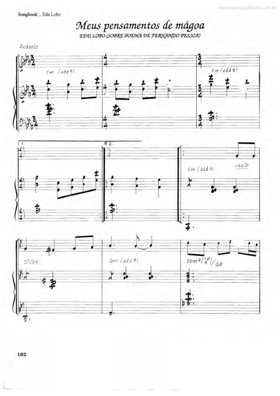 Partitura da música Meus Pensamentos de Mágoa