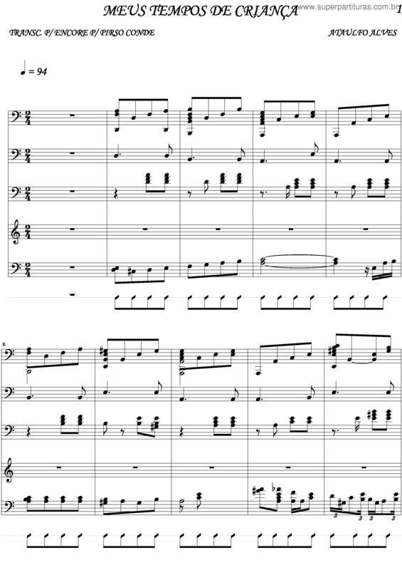 Partitura da música Meus Tempos De Criança v.2