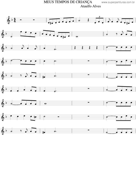 Partitura da música Meus Tempos De Criança