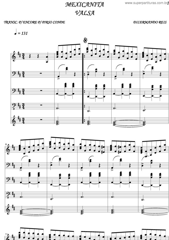 Partitura da música Mexicanita v.2