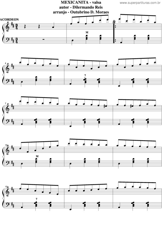 Partitura da música Mexicanita v.3