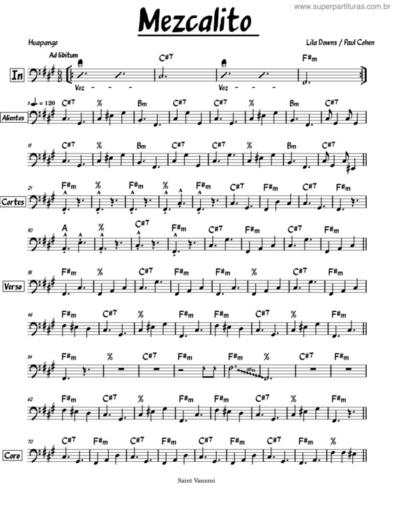 Partitura da música Mezcalito – Lila Downs