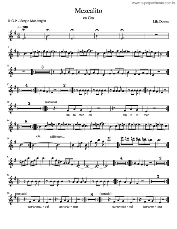 Partitura da música Mezcalito