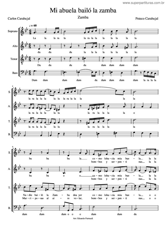 Partitura da música Mi Abuela Bail La Zamba – Peteco Caravajal
