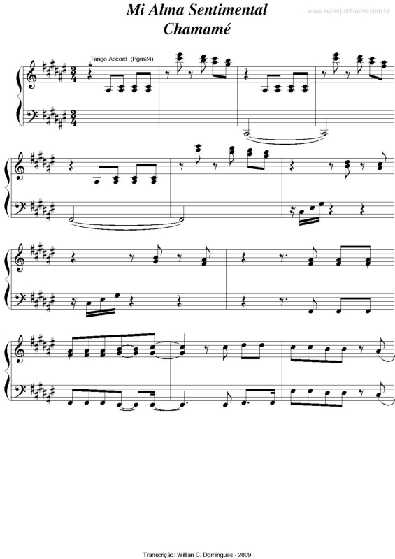 Partitura da música Mi Alma Sentimental