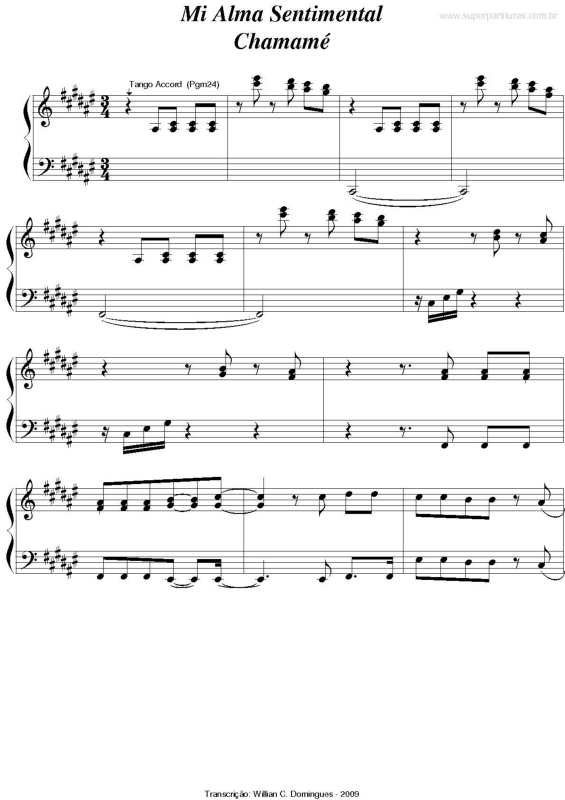 Partitura da música Mi Alma Sentimental