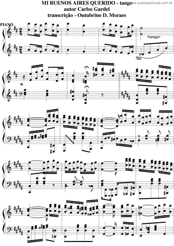 Partitura da música Mi Buenos Aires Querido v.2