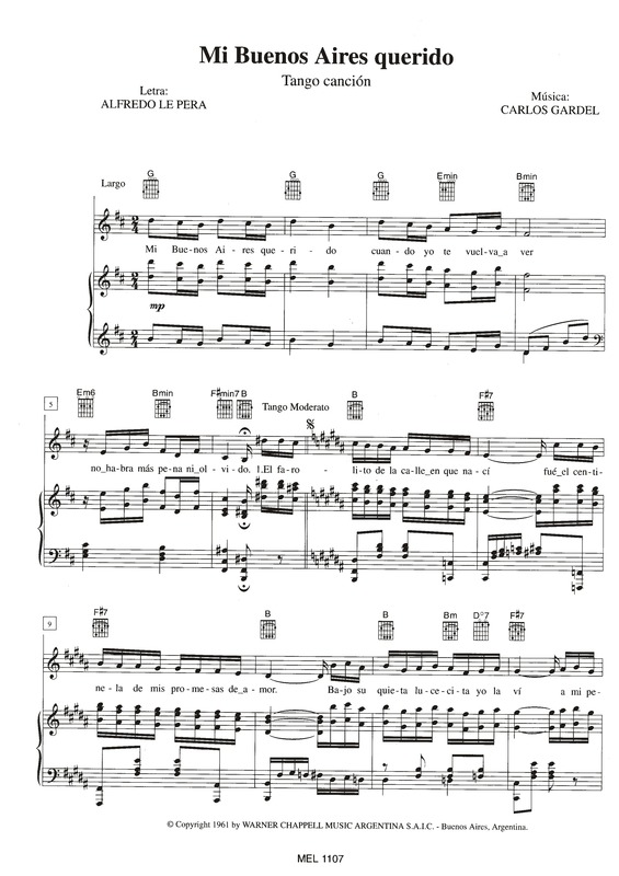 Partitura da música Mi Buenos Aires Querido v.4