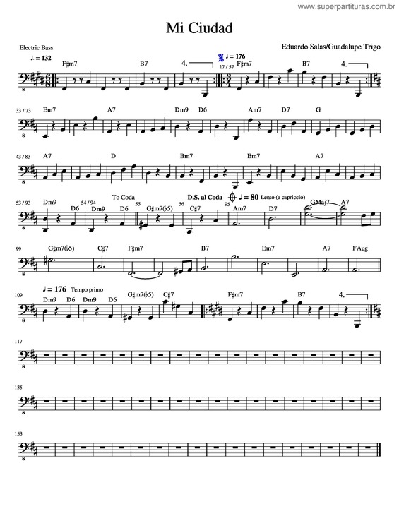 Partitura da música Mi Ciudad