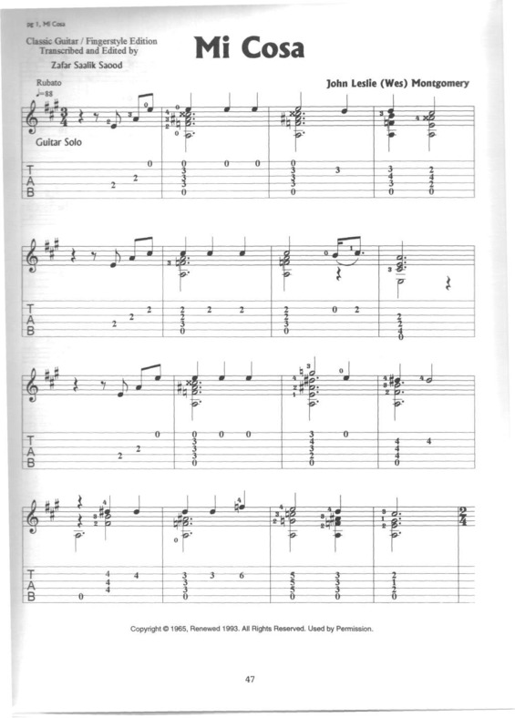 Partitura da música Mi Cosa