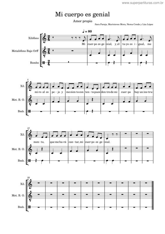 Partitura da música Mi Cuerpo Es Genial Buena