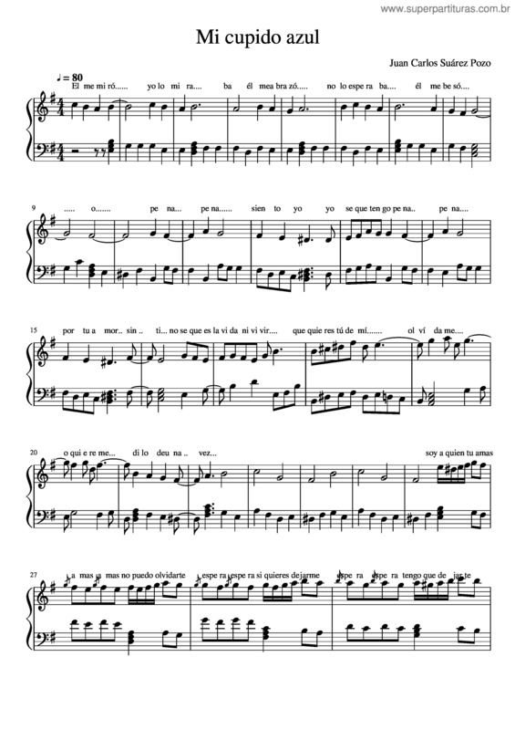 Partitura da música Mi Cupido Azul