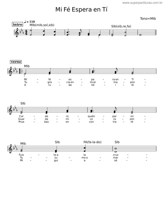 Partitura da música Mi Fe Espera En Ti