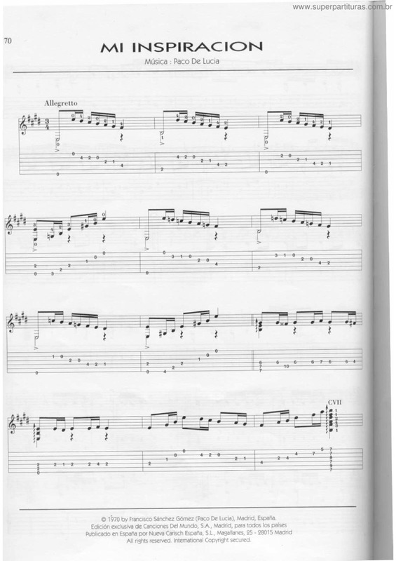 Partitura da música Mi inspiracion
