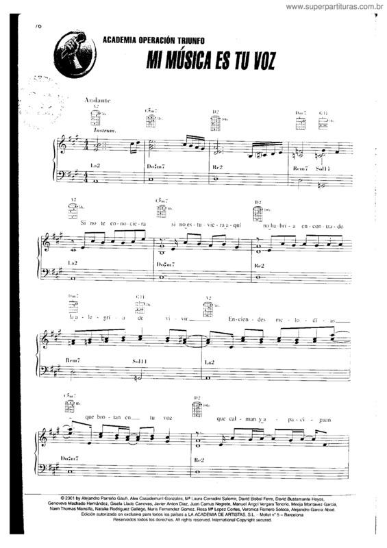 Partitura da música Mi Música Es Tu Voz