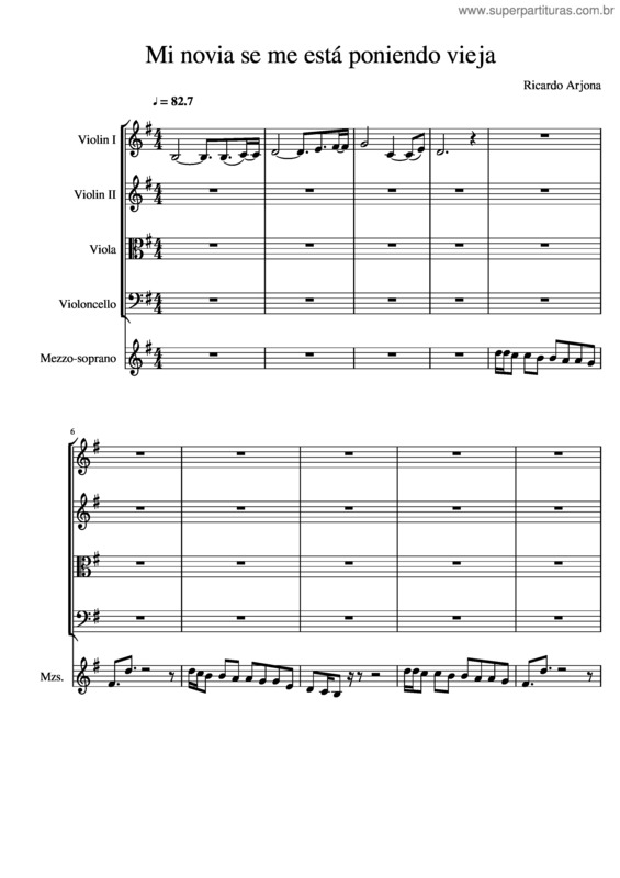 Partitura da música Mi Novia Se Me Esta Poniendo Vieja