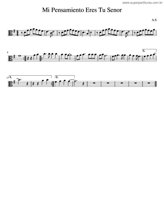 Partitura da música Mi Pensamiento Eres Tu Senor