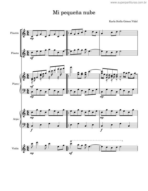 Partitura da música Mi Pequeña Nube