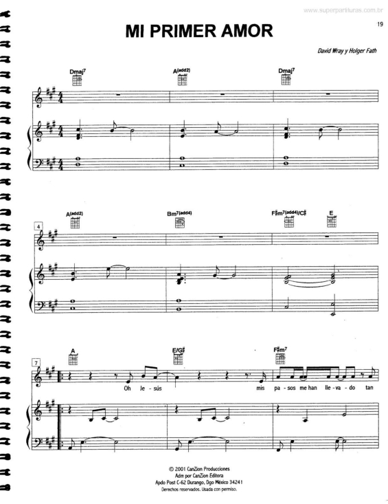 Partitura da música Mi Primer Amor