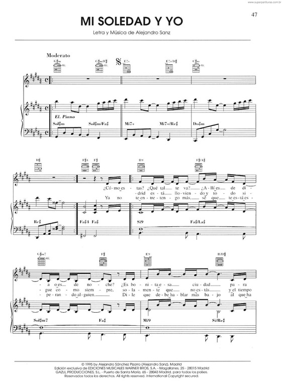 Partitura da música Mi Soledad Y Yo v.2