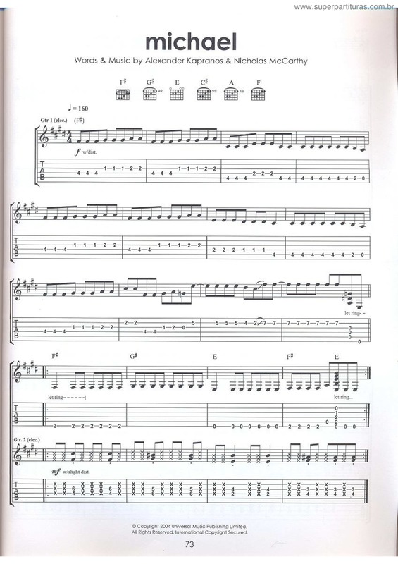 Partitura da música Michael