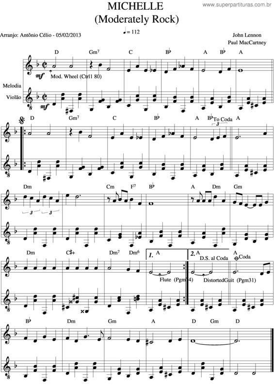 Partitura da música Michelle v.8