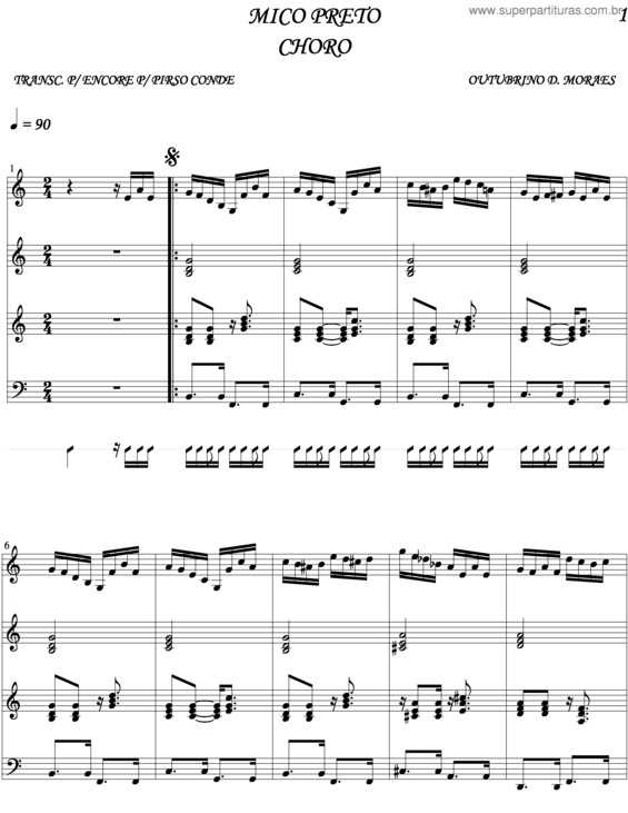Partitura da música Mico Preto v.2