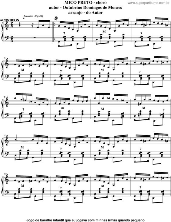 Partitura da música Mico Preto v.3