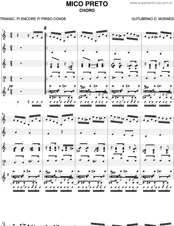 Partitura da música Mico Preto
