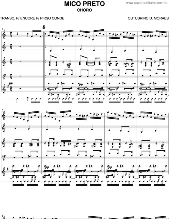 Partitura da música Mico Preto