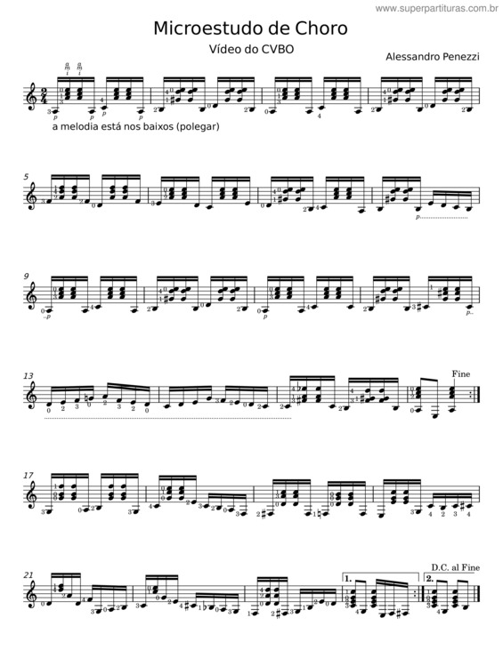 Partitura da música Microestudo De Choro
